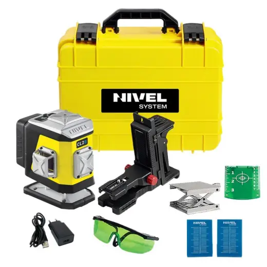 Laser 2-płaszczyznowy krzyżowy niebieski Nivel System CL2B + statyw  SJJM1EX + odbiornik CLS5